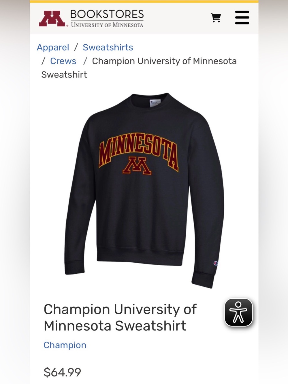 🍄Champion ECO MN Gophers Distressed Gray Crewneck Sweatshirt - Picture 11 of 11